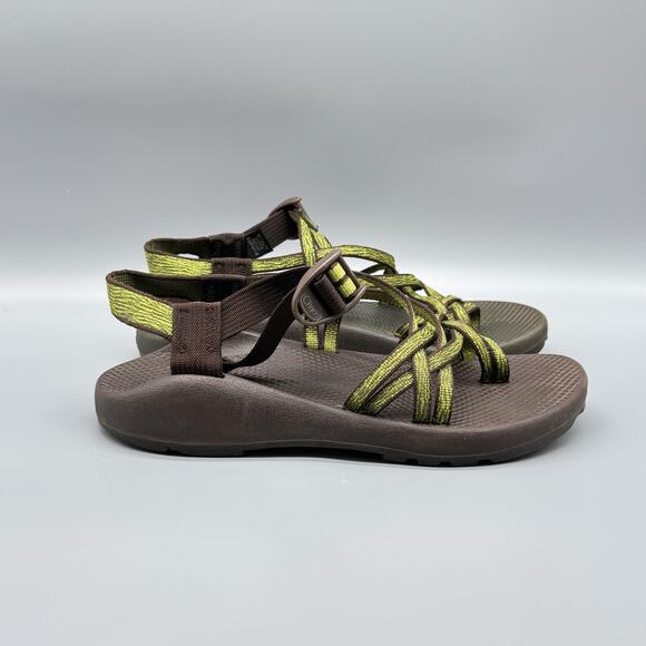 Chaco Sandals Womens 9 Brown Green Outdoor Hiking Strappy Vibram Sole Z/Cloud - Picture 1 of 11